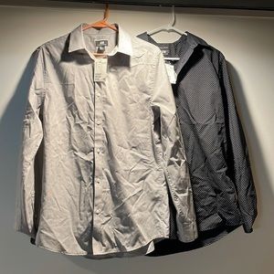 NWT 2 H&M button down dress shirts Slim Fit Medium